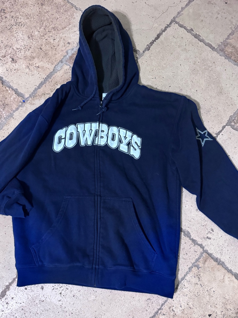 Authentic Dallas Cowboy’s full zip fleece lined sweatshirt jacket SZ L